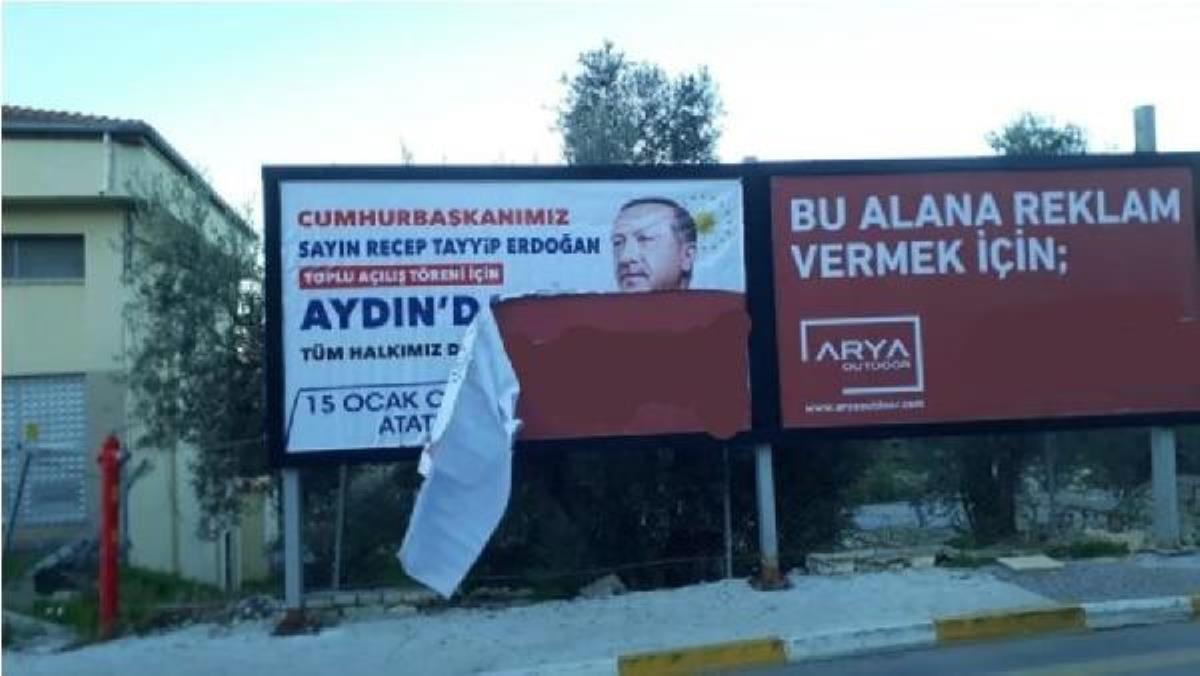 Cumhurbaşkanı Erdoğan’ın afişlerini yırtan kişi gözaltına alındı