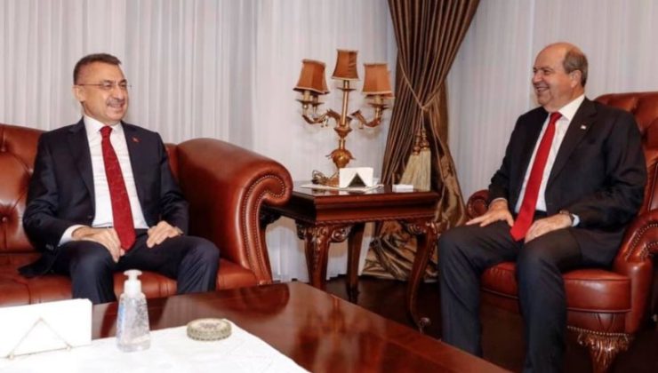 Cumhurbaşkanı Tatar ile TC Cumhurbaşkanı Yardımcısı Oktay arasındaki görüşme başladı