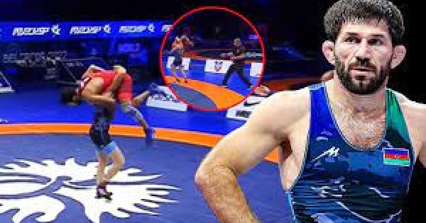 Azeri güreşçi Taleh Mammadov, Ermeni rakibi Hrachya Poghosyan’ı tuttu, kaldırdı, yere vurdu!