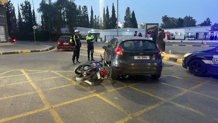 Lefkoşa’da trafik kazası..Motosiklet sürücüsü ağır yaralandı