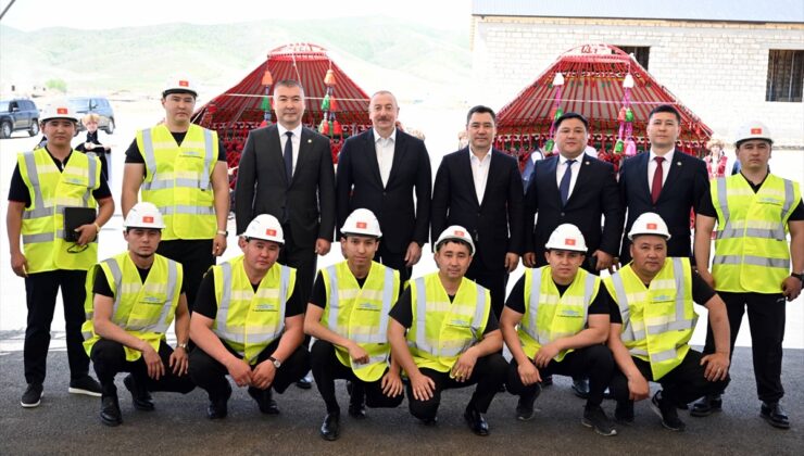 Aliyev ve Caparov, Ağdam’da Kırgızistan tarafından inşa edilecek okulun temelini attı
