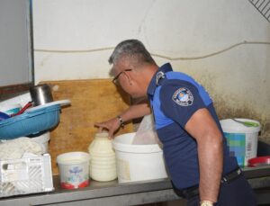 Mersin'de ruhsatsız işletilen peynir imalathanesi mühürlendi