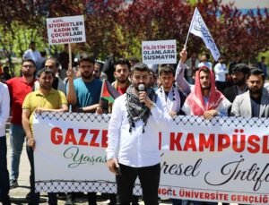 Bingöl Üniversitesinde İsrail’in Gazze’ye saldırıları protesto edildi