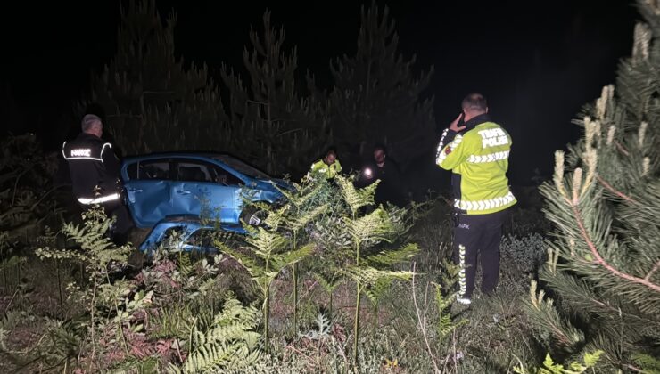 Bolu’da uçuruma yuvarlanan otomobildeki 1 kişi yaralandı