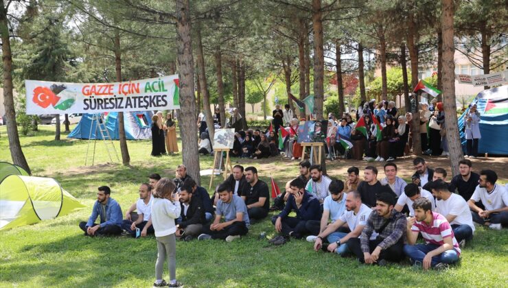 Diyarbakır’da üniversite yerleşkesinde “Gazze Dayanışma Çadırı” kuruldu