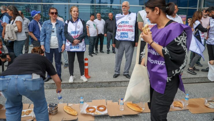 İzmir’de bir grup belediye çalışanı, ücretlerini alamadıkları gerekçesiyle eylem yaptı