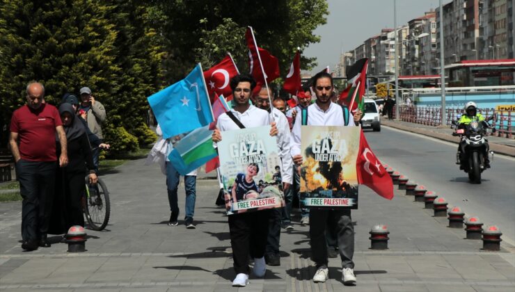 Kayseri’de İsrail’i protesto için gerçekleştirilen “sessiz yürüyüş” 27. haftasında