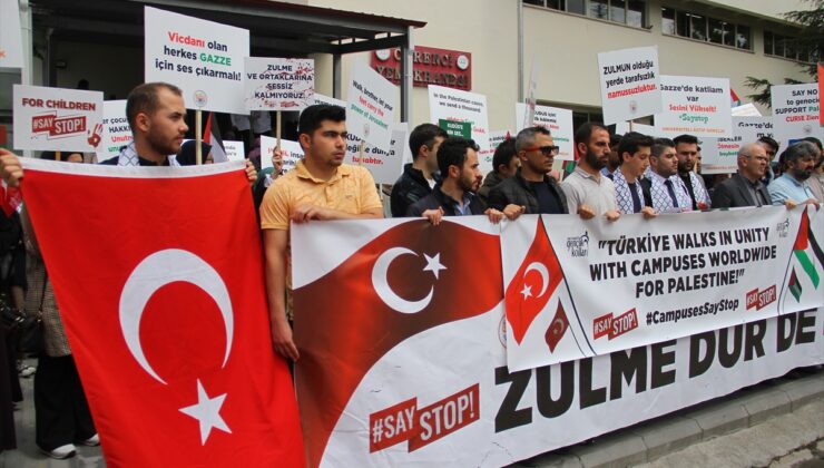 Kayseri’de üniversite öğrencileri İsrail’i protesto etti