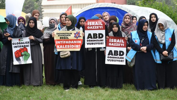Malatya’da üniversite öğrencileri İsrail’in Gazze’ye saldırılarını protesto etti