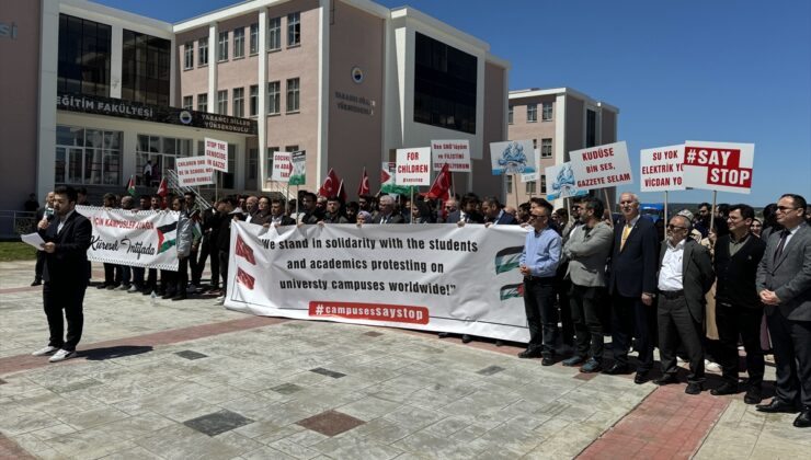 Sinop’ta üniversite öğrencileri İsrail’in Gazze’ye yönelik saldırılarını protesto etti
