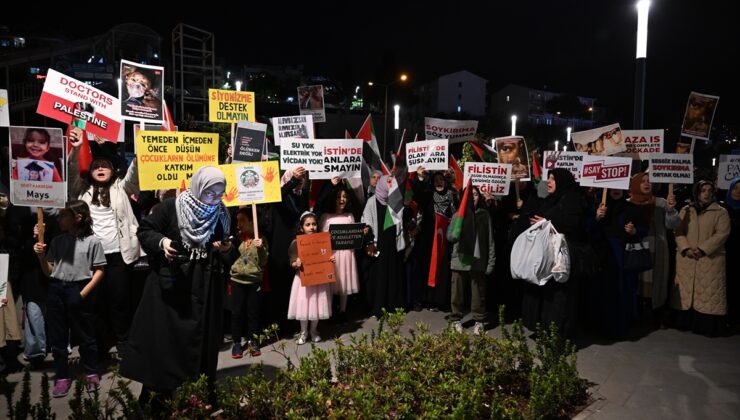 Trabzon’da İsrail’in Gazze’ye yönelik saldırıları protesto edildi