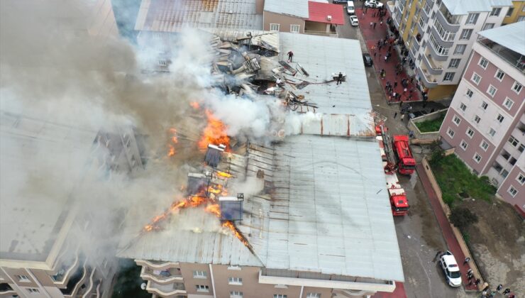 Ağrı’da 6 katlı binanın terasında çıkan yangın kontrol altına alındı
