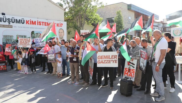 Niğde’de, İsrail’in Filistin’e yönelik saldırıları protesto edildi
