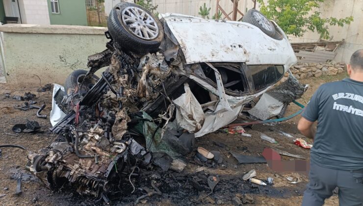 Erzurum’da menfezden düşen otomobildeki 3 kişi öldü, 4 kişi yaralandı