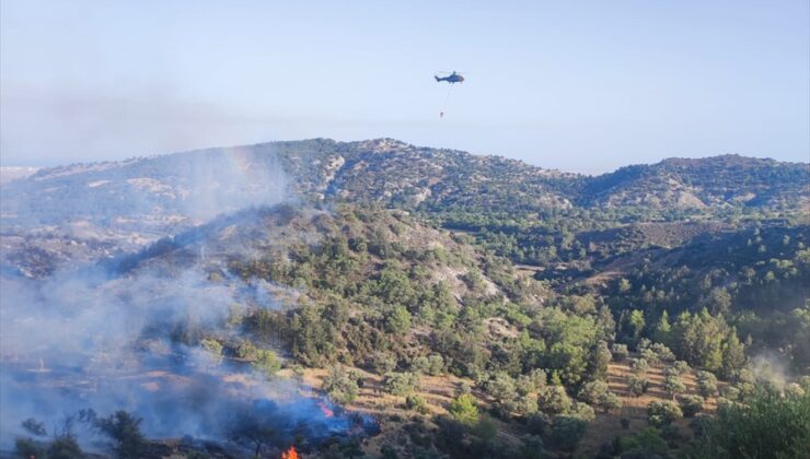 KKTC’de makilik alanda çıkan yangın, askeri İHA ve helikopter desteğiyle söndürüldü