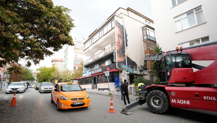 Fransız sanatçıdan başkentteki apartmana renk katan performans