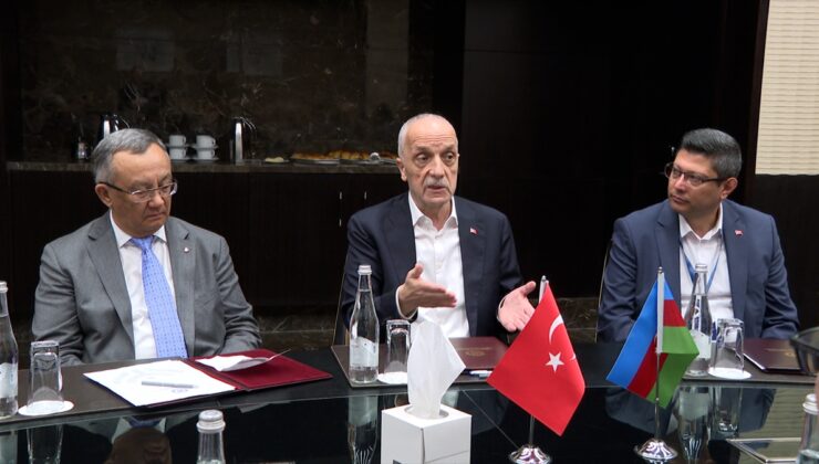 TÜRK-İŞ Genel Başkanı Atalay, Azerbaycan Hemkarlar İttifakı Konfederasyonu Başkanı Memmedov’la görüştü