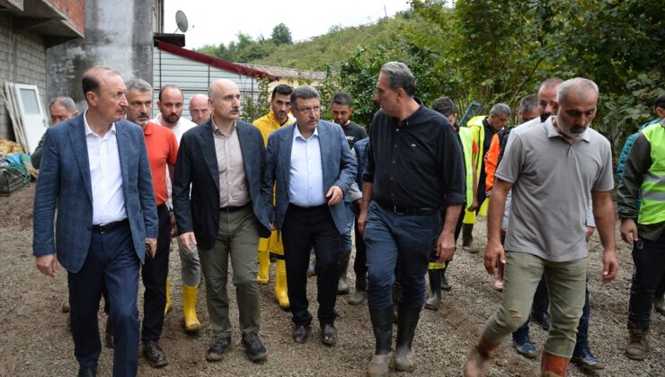 Ulaştırma ve Altyapı Bakan Yardımcısı İskurt, yağıştan etkilenen Araklı’da incelemede bulundu