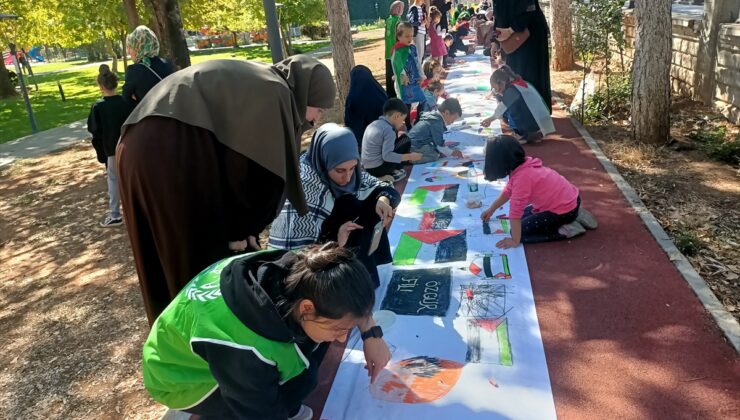 Diyarbakır, Bingöl ve Şırnak’ta çocuklar Filistin’e destek için resim çizdi