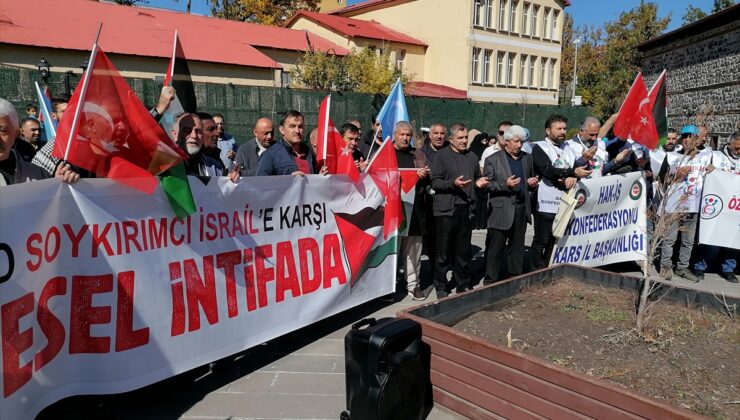 Erzurum, Kars, Iğdır, Erzincan ve Ardahan’da İsrail’in Filistin’e yönelik saldırıları protesto edildi