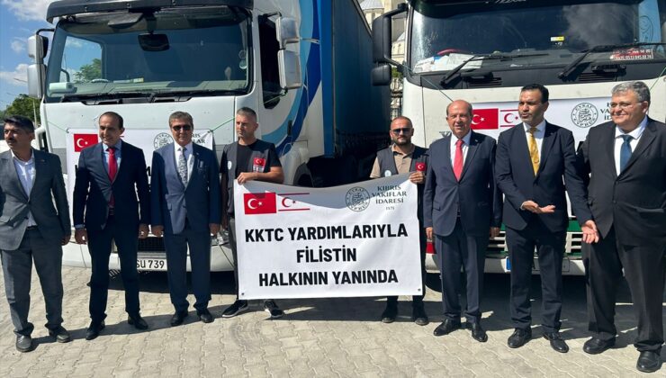 KKTC’den Gazze’ye insani yardım taşıyan 2 tır gönderildi