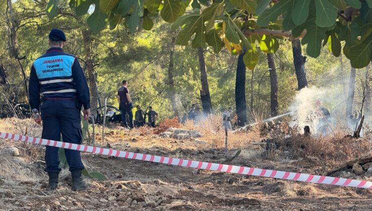 Alanya'da hava aracı ormanlık alana düştü