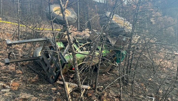 Bolu'da devrilen traktörün sürücüsü öldü