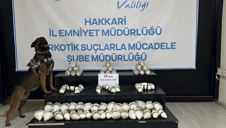 Hakkari'de 35 kilogram sentetik uyuşturucu ele geçirildi