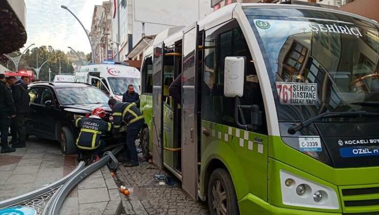 Kocaeli’de cipin otobüs durağında bekleyenlere çarptığı kazada 6 kişi yaralandı