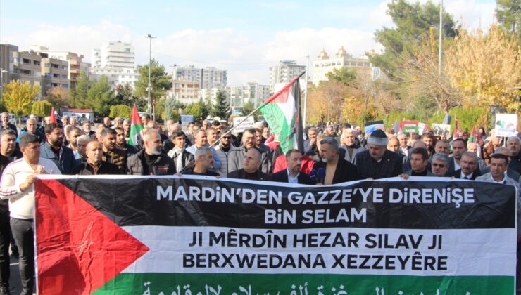 Mardin’de İsrail’in Gazze’ye yönelik saldırıları protesto edildi